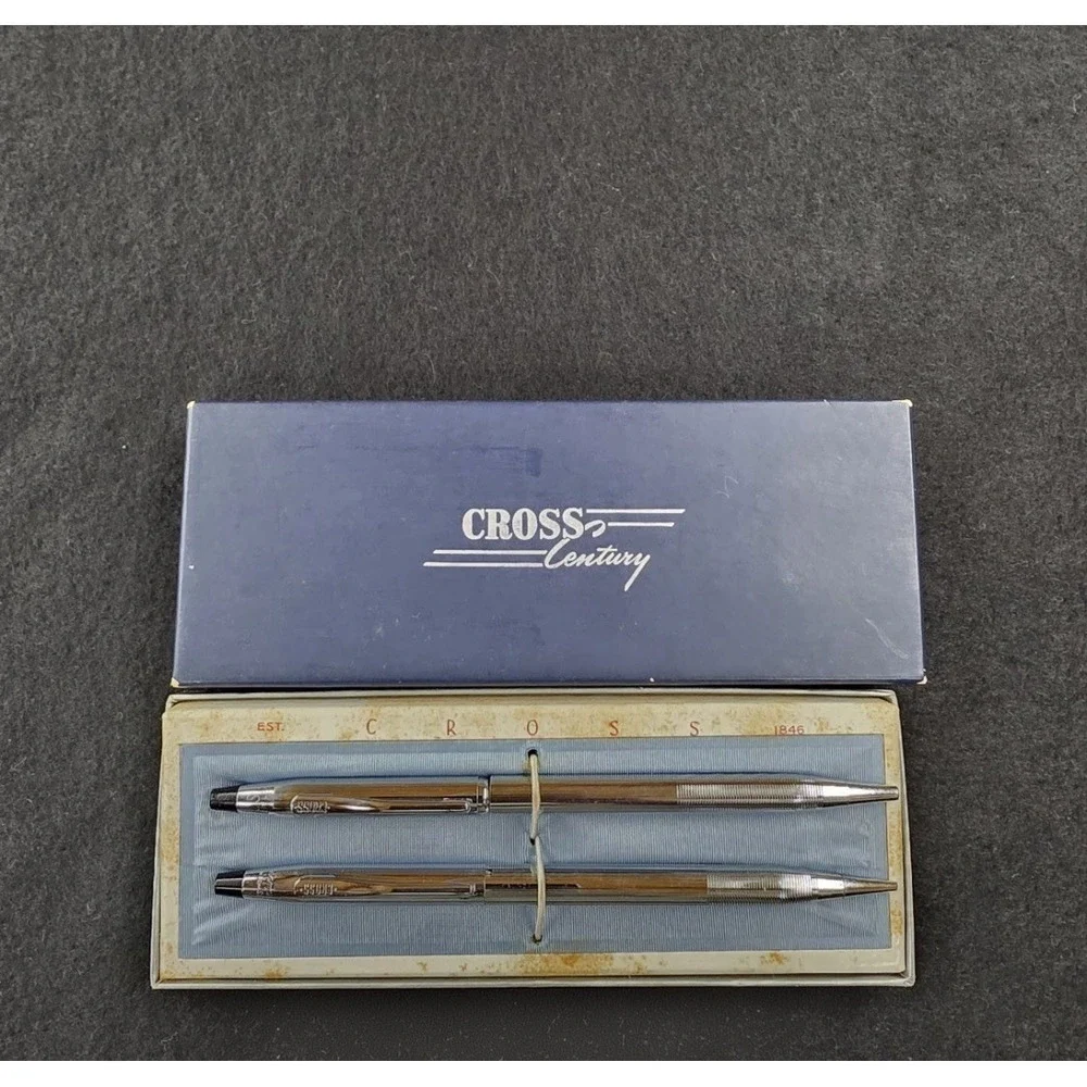 Vintage Cross Classic Century Pen Pencil Set Lot w/ Gift Boxes & Lead Refills
